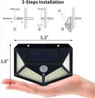 100 Led Solar Power Pir Motion Sensor Wall Light Outdoor Waterproof Garden Lamp