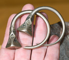 Large Antique Tuareg Tribal Ethnic Silver Tsabit Tizabaten Earrings Mali  Africa