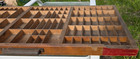 Vintage Stevens Type Press Wooden Letterpress Printers Tray Shadow Box Drawer 24
