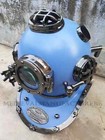 Vintage Antique Divers Diving Helmet Us Navy Mark  Sea Scuba Morse Blue Boston