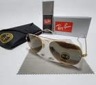 New Ray-ban Rb3025 Aviator Sunglasses Gold Frame Glass Gradient Brown Lens 58mm   