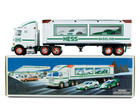 New Vintage Mint Condition 1997 Hess Toy Truck And Racers Never Removed From Box