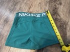 Nike Pro Dri-fit Women   s Teal Solid Compression Shorts Athletic Fit Size S