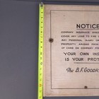 The B f  Goodrich Employee Factory Sign Hand Painted Injury Damage Theft Notice