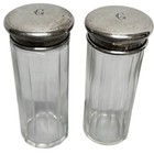 Antique Sterling Lidded Glass Crystal Jar English Pair David Moss Co  1932 Small
