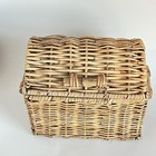 Vintage Woven Wicker Rattan Trunk Chest Bohemian Treasure Bamboo Handles