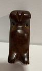 Vintage Hand Carved Wood Owl Figurine Rustic Folk Art Sculpture 3    Cabin Mcm