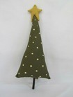 Primitive Style Christmas Tree Ornaments Polka Dot Evergreen Collins Ro-330 3pc