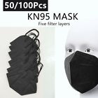 50 100 Pcs Black Kn95 Face Mask 5 Layers Cover Protection Respirator Masks Kn95