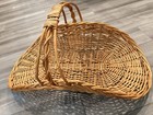 Vintage Willow Gathering Basket Rustic Farmhouse