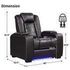Ebello Home Theater Seating Electric Recliner W  Adjustable Headrest Pu Leather