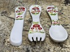 Vintage Mushroom Ceramic Decorative Spoon Fork Knife Retro Hippie