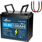 1280wh 12v 100ah Lifepo4 Lithium Battery Deep Cycle Bms Rv Off-grid Solar Marine