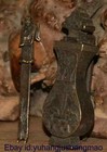 3  Old Chinese Copper Carving Dynasty Palace People Flower Ancient Key Lock Set