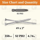  9 X 3  Phillips Bugle Head Exterior Wood deck Screws Self Tapping Fencing Screw