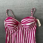 Vintage 90s Diva Swimsuit One Piece High Cut Striped Underwire Vacation Size 12
