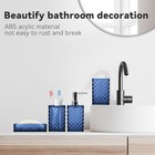 4 Pcs Blue Bathroom Accessory Set Soap Dispenser Toothbrush Holder Soap Dish Cup