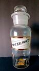 Vtg  Apothecary Pharmacy Label Under Glass  Bottle  Lug  Creta Praec 10   Nice