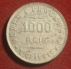 Brazil 1000 Reis 1907 Silver Coin Km 507 T11622