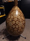 Wood Oud String Instrument Brown Inlaid Made In Damascus With Mother Pearl 1980