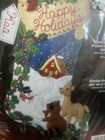 Bucilla  woodland Holidays  Felt Applique Christmas 18  Stocking Kit 84944