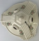 2 Vtg Art Deco Porcelier Porcelain 3 Bulb Floral Ceiling Mount Light Fixture 10   