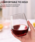 Stemless Wine Glasses Set Of 6  15oz Premium Crystal Red White Wine Glasses  No 