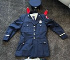 Vintage Obsolete Milwaukee Fire Department Firefighter Uniform W  Badged Hat