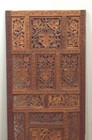 Indian Hand Carved Teak Wood Screen Panel Geometric Floral Design