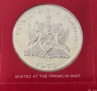 Trinidad And Tobago 1973  10 Sterling Silver Franklin Mint Proof W coa In Box