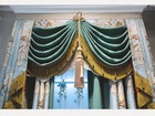 Custom European Luxury Jacquard Blue Cloth Curtain Tulle Valance Drape C1303