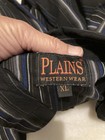 Plains Western Wear Men s Xl Black blue Striped Snap Western Shirt