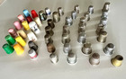 Lot Of 47 Vintage Thimbles  Advertisements  Plastic   Metal  See Details photos 