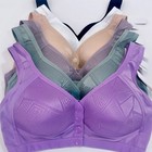 3 6 Lot Daisy Bras For Older Women Wire Free Bra Senior Front Close Button Bras