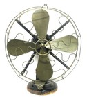 Antique 16  Western Electric Hawthorne Vane Oscillator Vintage Brass Fan - Runs 
