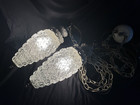 Large Vtg Mcm Mid Century Hanging Double Pendant Light Vanity Swag 1940 1950 60s