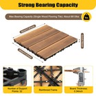 36pcs Deck Tiles Interlocking Patio Wood Flooring Pavers Tiles Outdoor Non-slip