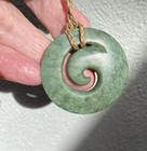 Nathan Jerry Rarest  Nz Blue Green Raukaraka Pounamu Jade Engraved  Maori Koru