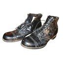 1920s Penney Co  High-top Lace-up Boots Edwardian Black Leather Boots
