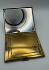 Vintage Mother Of Pearl Brass Powder Compact With Mirror  powder Puff