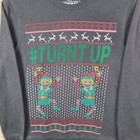American Rag Cie Sweater Mens Small Gray Ugly Christmas Turnt Up Holiday Funny