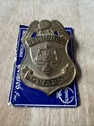 Vtg Security Shield Shape Lion Over Justice Scales Pin 