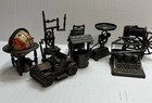 Lot Of 8 Vintage Pencil Sharpeners Miniature Die Cast Metal Antique Brass Lookin