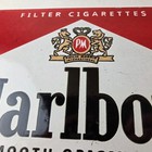 Vintage Marlboro Cigarette Sign - Porcelain Tobacco Gas Pump Store Sign
