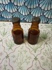 Vintage Acme Beer Bottle Salt And Pepper Shakers-amber Glass
