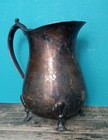 Antique English Leonard Silver Plate Pitcher 8   Pot Vessel Footed Maker s Mark