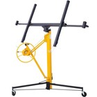 11ft Drywall Lift Plasterboard Panel Rolling Hoist Jack Lifter 150lbs Lockable