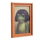 Funny Frog Fridge Magnet   cute Retro Mini Wood Artistic Framed Frog Art Magne