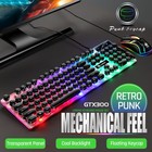 Wired Led Rgb Gaming Keyboard   Mouse Combo  Punk Retro  Mechanical Feeling
