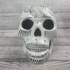 Ceramic Day Of The Dead Skull Decor  Halloween  Made In Mexico  Folk Art